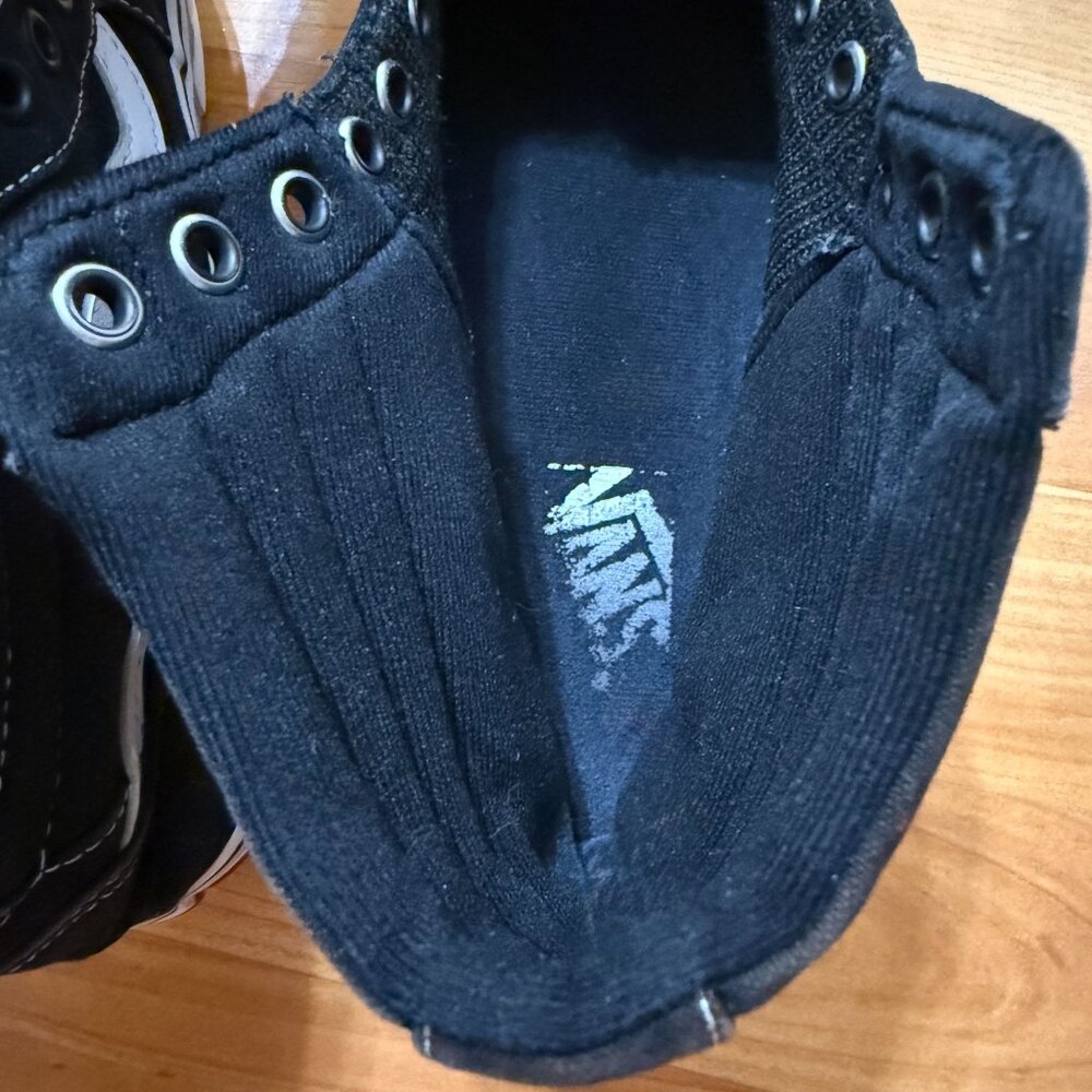 Vans Sanitized Sk8 Hi Shoes Sneaker Black White Women 8.5 High Top Skate - Picture 10 of 11